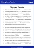 CEM Select missing words: Olympic events