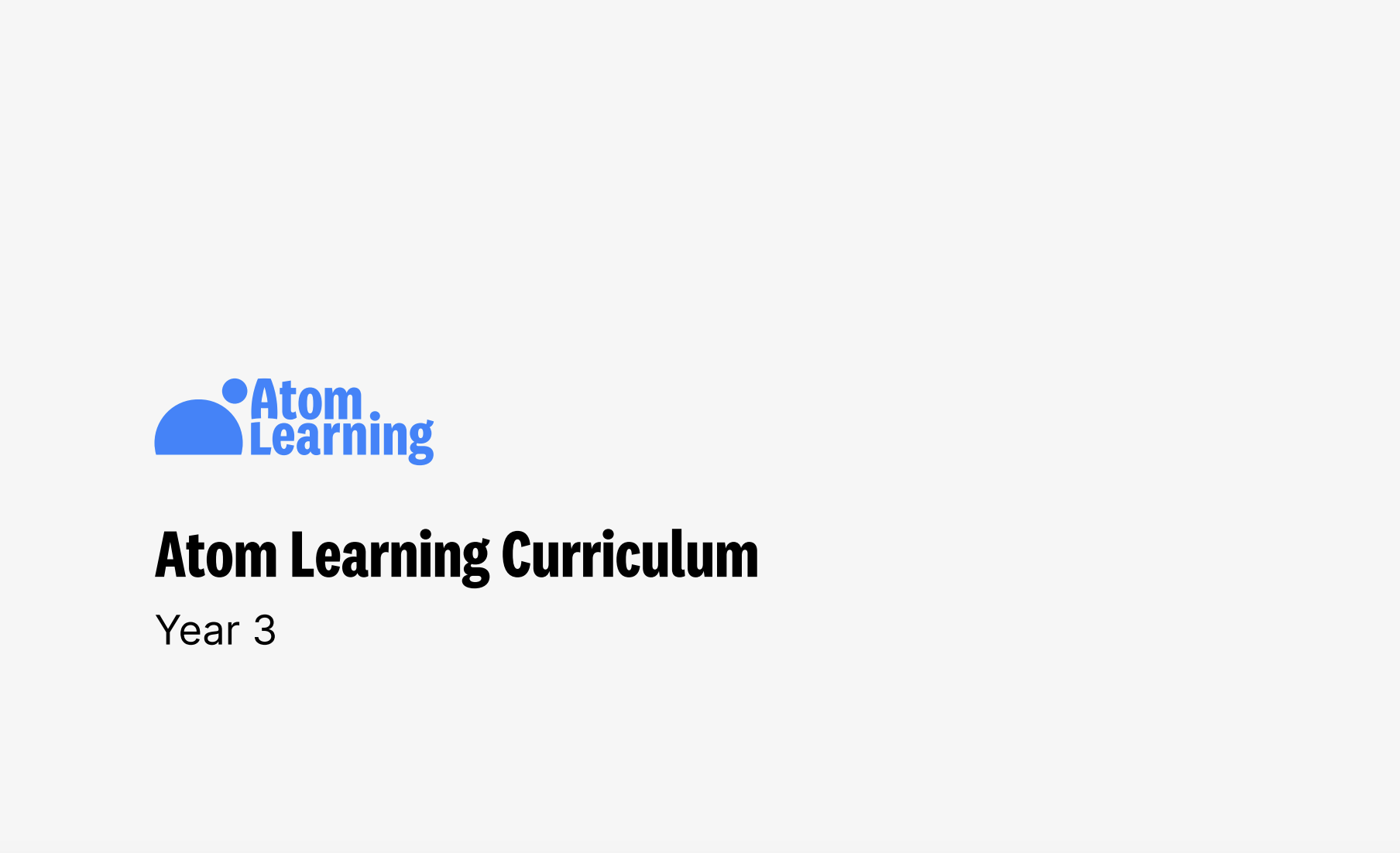 Atom Learning Curriculum - Year 3