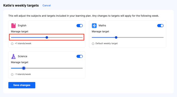 Customise targets